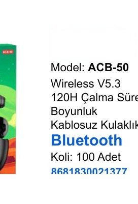 ACL ACB-50 Kulaklıklar - Wireless V5.3 120H Çalma Süreli Boyunluk Kablosuz Kulaklık Bluetooth