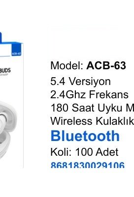 ACL ACB-63 Kulaklıklar - 5.4 Versiyon 2.4Ghz Frekans 180 Saat Uyku Modu Wireless Kulaklık Bluetooth