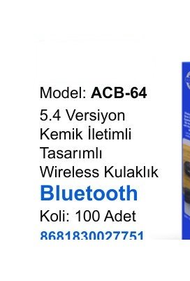 ACL ACB-64 Kulaklıklar - 5.4 Versiyon Kemik İletimli Tasarımlı Wireless Kulaklık Bluetooth