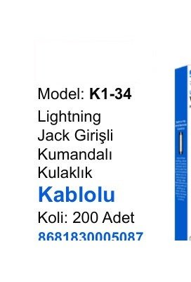 ACL K1-34 Kulaklıklar - Lightning Jack Girişli Kumandalı Kablolu