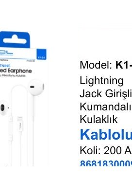 ACL K1-43 Kulaklıklar - Lightning Jack Girişli Kumandalı Kablolu