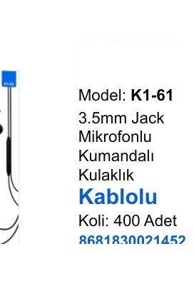 ACL K1-61 Kulaklıklar - 3.5mm Jack Mikrofonlu Kumandalı Kablolu