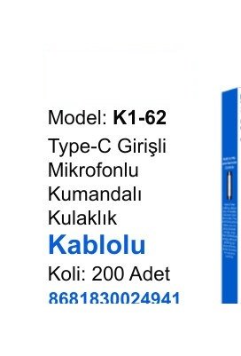 ACL K1-62 Kulaklıklar - Type-C Girişli Mikrofonlu Kumandalı Kablolu