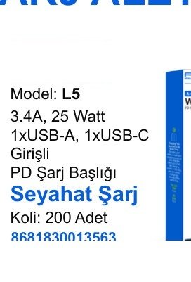 ACL L5 Seyahat ve Duvar Şarj Aletleri - 3.4A, 25 Watt 1xUSB-A, 1xUSB-C Girişli PD Şarj Başlığı Seyahat Şarj