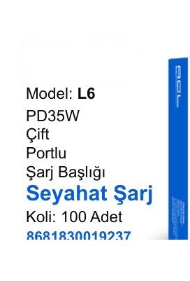 ACL L6 Seyahat ve Duvar Şarj Aletleri - PD35W Çift Portlu Şarj Başlığı Seyahat Şarj