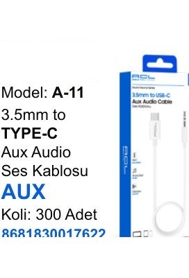 ACL A-11 AUX Ses Kabloları - 3.5mm to TYPE-C Aux Audio Ses Kablosu AUX