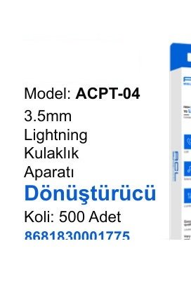 ACL ACPT-04 Dönüştürücü ve Aparatlar - 3.5mm Lightning Aparatı Dönüştürücü