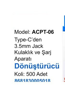 ACL ACPT-06 Dönüştürücü ve Aparatlar
