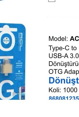 ACL ACU-04 Dönüştürücü ve Aparatlar - Type-C to USB-A 3.0 Dönüştürücü OTG Adaptör Dönüştürücü