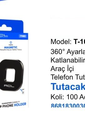ACL T-104 Telefon Tutucular - 360° Ayarlanabilir Katlanabilir, Manyetik Araç İçi Telefon Tutucu Tutacak