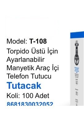 ACL T-108 Telefon Tutucular - Torpido Üstü İçin Ayarlanabilir Manyetik Araç İçi Telefon Tutucu Tutacak
