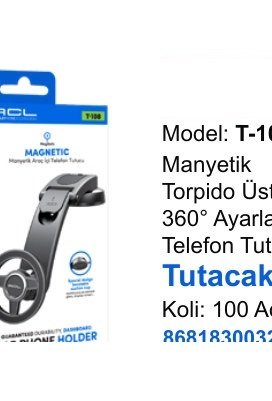 ACL T-109 Telefon Tutucular - Manyetik Torpido Üstü İçin 360° Ayarlanabilir Telefon Tutucu Tutacak