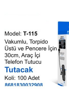 ACL T-115 Telefon Tutucular - Vakumlu, Torpido Üstü ve Pencere İçin 30cm, Araç İçi Telefon Tutucu Tutacak