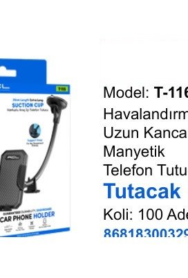 ACL T-116 Telefon Tutucular - Havalandırma İçin Uzun Kancalı Manyetik Telefon Tutucu Tutacak
