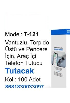 ACL T-121 Telefon Tutucular - Vantuzlu, Torpido Üstü ve Pencere İçin, Araç İçi Telefon Tutucu Tutacak