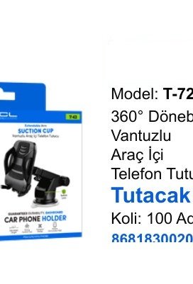 ACL T-72 Telefon Tutucular - 360° Dönebilen Vantuzlu Araç İçi Telefon Tutucu Tutacak