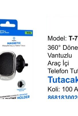 ACL T-74 Telefon Tutucular - 360° Dönebilen Vantuzlu Araç İçi Telefon Tutucu Tutacak