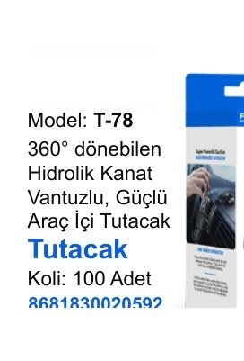 ACL T-78 Telefon Tutucular - 360° dönebilen Hidrolik Kanat Vantuzlu, Güçlü Araç İçi Tutacak Tutacak