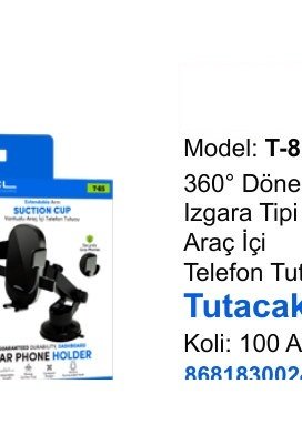ACL T-87 Telefon Tutucular - 360° Dönebilen Izgara Tipi Araç İçi Telefon Tutucu Tutacak