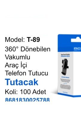 ACL T-89 Telefon Tutucular - 360° Dönebilen Vakumlu Araç İçi Telefon Tutucu Tutacak