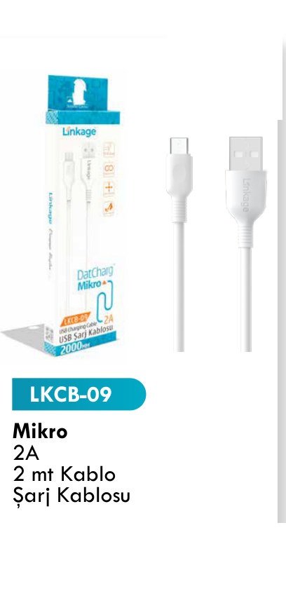 LINKAGE LKCB-09 Şarj Kabloları - Mikro 2A 2 mt Kablo