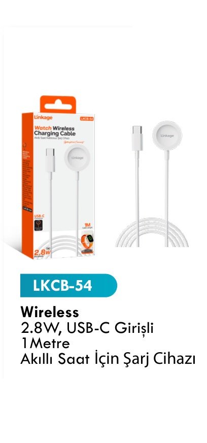 LINKAGE LKCB-54 Şarj Kabloları - Wireless 2.8W, USB-C Girişli 1Metre Akıllı Saat İçin Şarj Cihazı