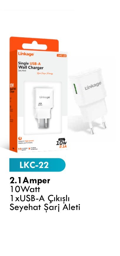 LINKAGE LKC-22 Seyahat ve Duvar Şarj Aletleri