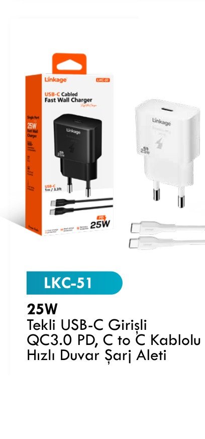 LINKAGE LKC-51 Seyahat ve Duvar Şarj Aletleri