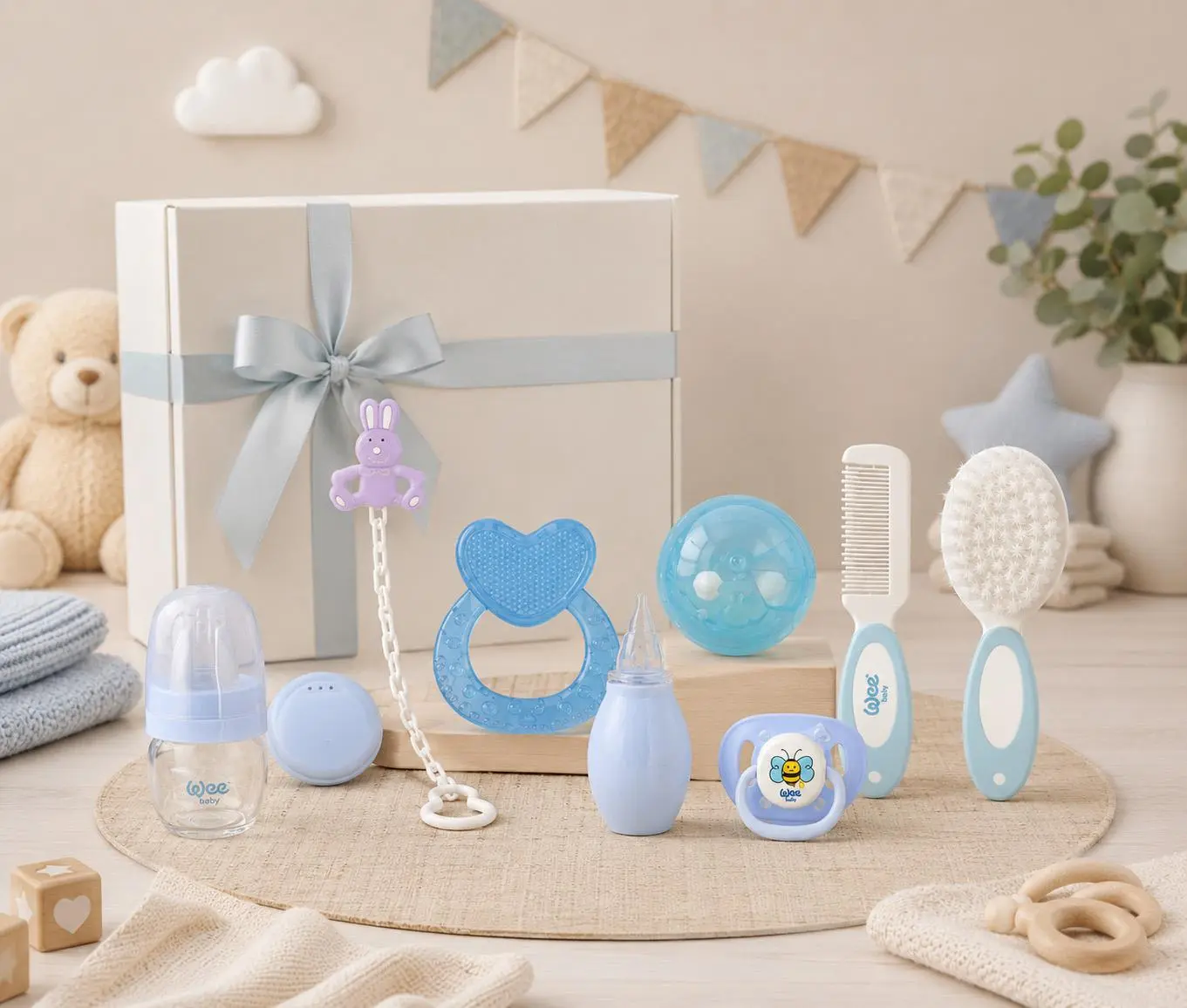 TOPTAN POWERBANK YDS-2605 Kurumsal Hediye Setleri ve Welcome Kitler - Biberon, emzik, saç fırçası, tarak ve farklı bebek bakım aksesuarları içeren yeni doğan konseptli kurumsal hediye seti.
