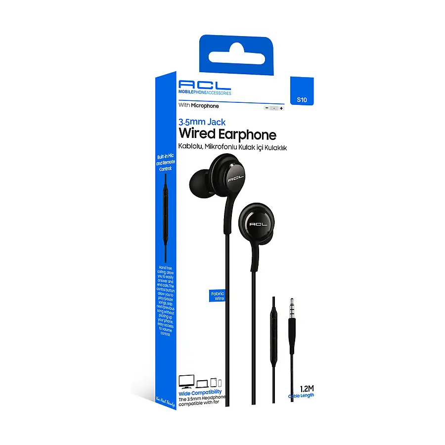 S10 - Mikrofonlu Kumandalı 3.5mm Jack Kablolu - Toptan Kulaklık ürün görseli