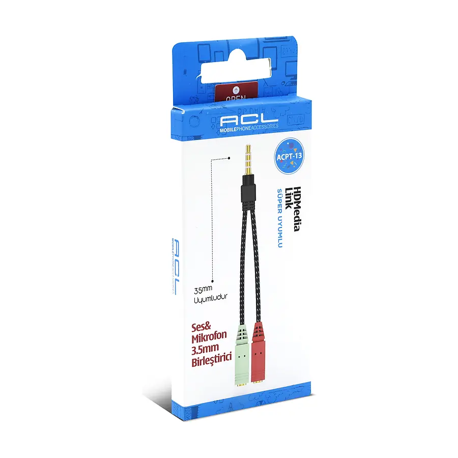 ACPT-13 - 3.5mm Jack Ses&Mikrofon Birleştirici Süper Uyumlu Dönüştürücü - Toptan Telefon Aparatı ürün görseli