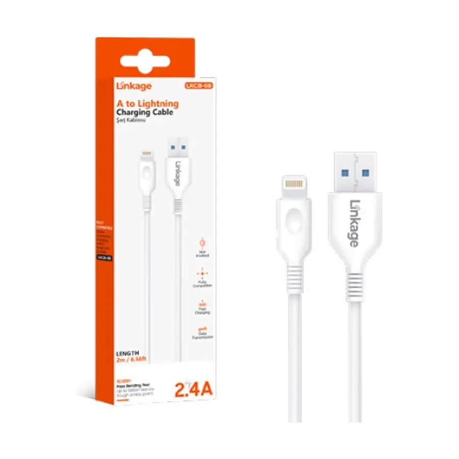 LKCB-08 - Lightning 2.4A 2metre Uzunluğunda - Toptan Şarj Kablosu ürün görseli