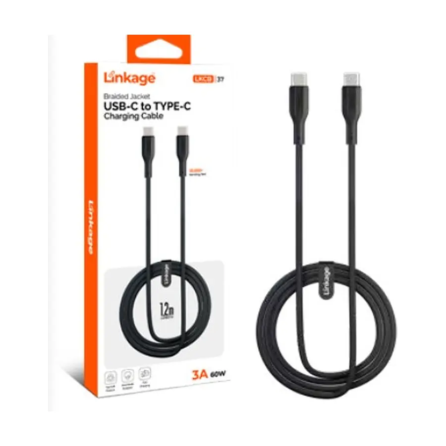 LKCB-37 - 60W, 3A, USB-C to Type-C 1.2 Metre Şarj Kablo - Toptan Şarj Kablosu ürün görseli