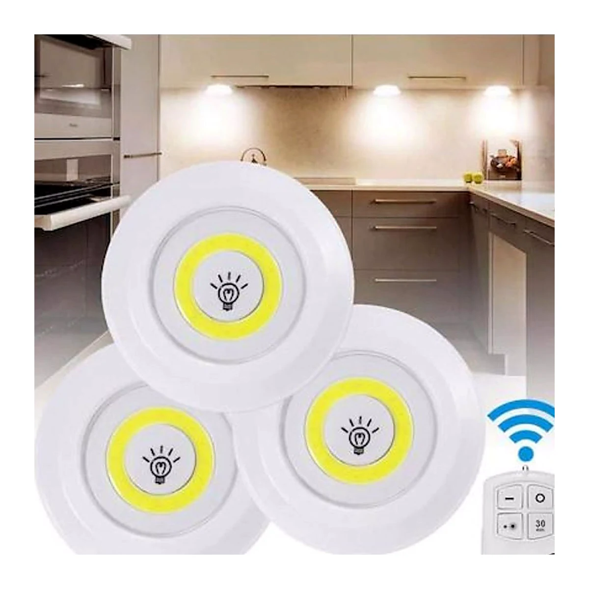 Uzaktan Kumandalı yapışkanlı Led Spot Lamba Wt-364 - Toptan El Feneri ürün görseli