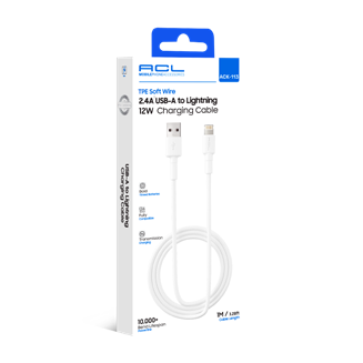 ACK-113 - 12W, 2.4A USB-A to Lightning 1metre Uzunluğunda - Toptan Şarj Kablosu ürün görseli
